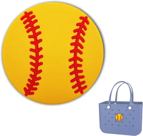 Vista 10 de Dijes para bolsa de Bogg, accesorios decorativos para bolsa de Bogg, dijes de béisbol para bolsa de playa, accesorios de goma para bolsa de playa