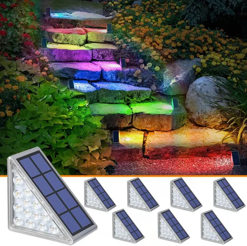 Vista 17 de NIORSUN Luces solares, impermeabilidad IP67, encendido/apagado automáticos, para escalones exterior, escalera, patio, porche, puerta delante, acera