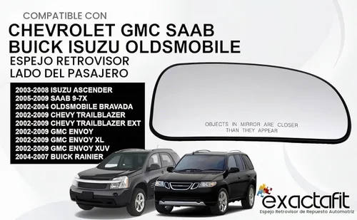 Vista 5 de Espejo lateral del pasajero para Chevy GMC Buick Oldsmobile Isuzu Saab