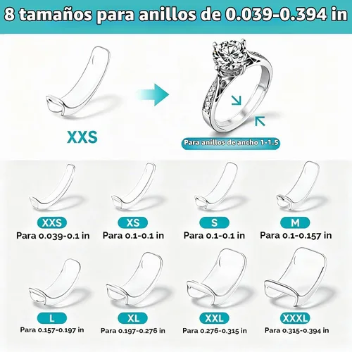 Vista 3 de Medidores de anillos para anillos sueltos, ajustadores de tamaño de anillo
