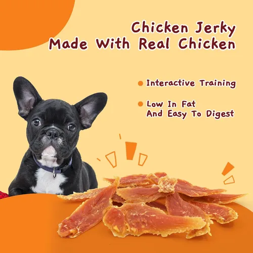 Vista 4 de Jungle Calling Dog Treats - Golosinas de entrenamiento de carne seca de pollo, aperitivos tostados lentos para perros medianos y grandes, golosinas