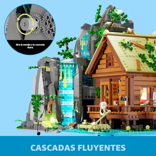 Vista 2 de Lumibricks Waterfall-Cabin Lighting - Juego de 2539 piezas de luz LED retro de cascada para adultos y coleccionistas de edificios de arquitectura