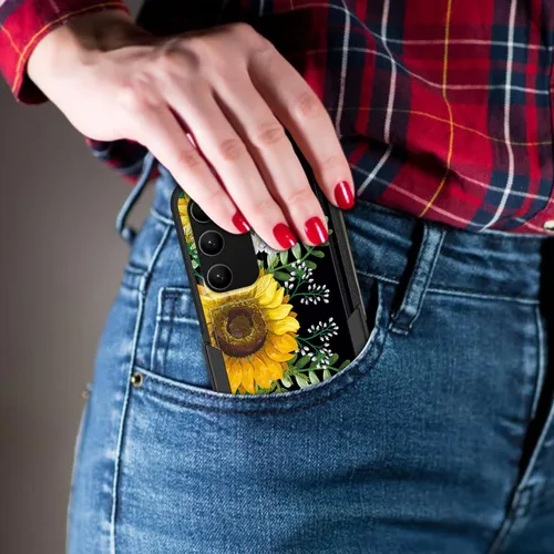 Vista 540 de Funda para Galaxy A14 5G, resistente de doble capa híbrida de policarbonato duro, goma suave, a prueba de golpes, funda protectora resistente