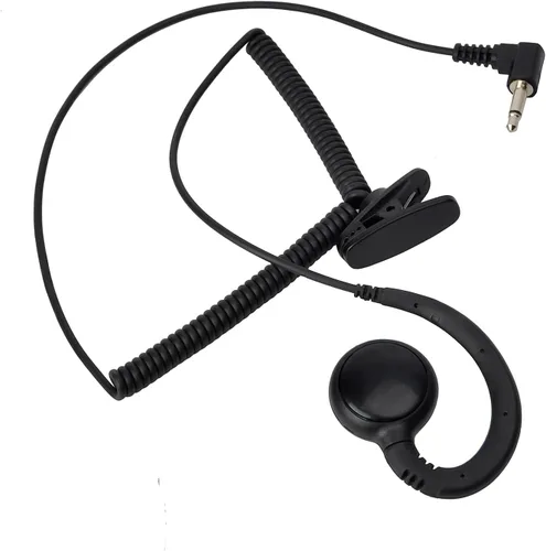 Vista 2 de UAYESOK Auricular de 0.138 in para recibir/escuchar solamente, micrófono con altavoz de seguridad de policía en forma de C con conectores de audio