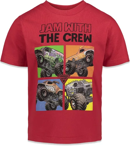 Vista 4 de Monster Jam Paquete de 3 camisetas gráficas para niños de Trucks, Negro