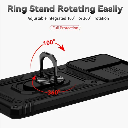 Vista 6 de Funda para Samsung Galaxy S20 FE 5G con cubierta para lente de cámara, protector de pantalla HD, soporte de anillo magnético probado contra caídas