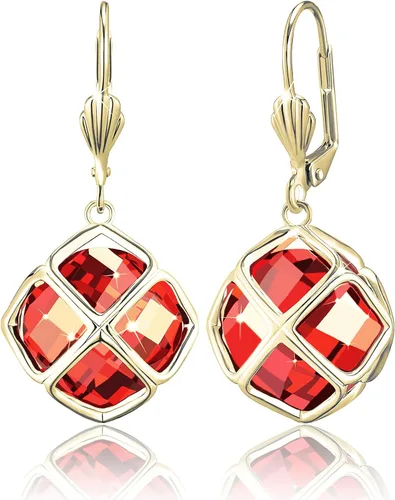 Vista 34 de Pendientes colgantes de cristal austriaco de 14MM para mujer, joyería chapada en oro de 14 quilates Apr-Diamante-Chapado en Oro de 14 K