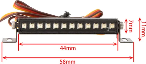 Vista 3 de DKKY SCX24 - Barra de luz de techo para AXIAL SCX24 Bronco C10 JLU Gladiator Deadbolt 1/24 RC Crawler Upgrades, 12 cuentas + 8 modos de iluminación