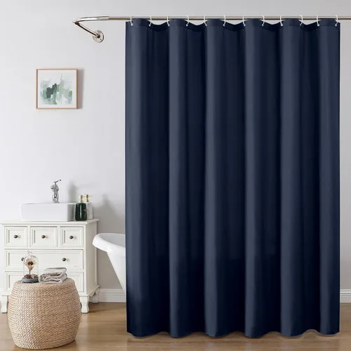 Vista 13 de OVZME Zora Cortina de Ducha de Tela para Cabina de 36 x 72 Pulgadas - Cortina de Ducha Pequeña Suave Negra para Baño para Tamaño de Cabina Estrecha