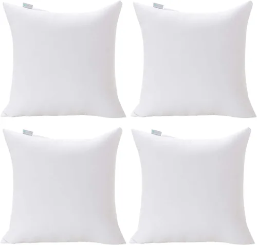Vista 8 de Acanva - Insertos cuadrados premium para almohadas con relleno de microfibra, soporte lumbar decorativo para sofá, cama, sofá cama y sillas