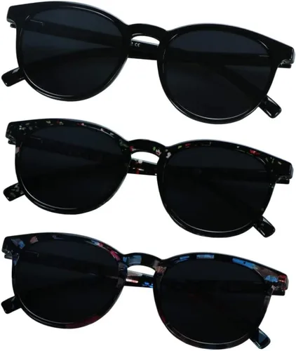 Vista 10 de YEIN 3 Pack Sunglasses for Men and Women, UV Protection Outdoor Glasses Vintage Square Full Frame