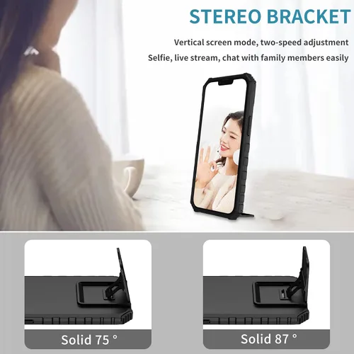 Vista 8 de Funda compatible con Samsung Galaxy M13 5G/A04 Dimensional Soporte Ventana Corredera Teléfono Móvil Funda Protectora a Prueba de Golpes para Samsung