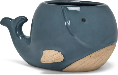 Vista 8 de Abbott Collection - Maceta para gatos pequeños con cola gres, blanco, 4"L
