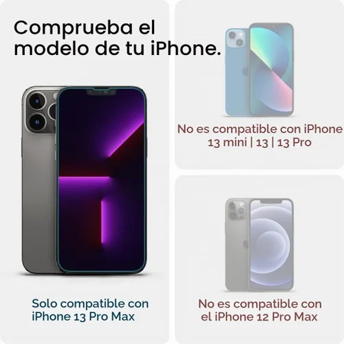 Vista 2 de Spigen Protector de pantalla de vidrio templado compatible con iPhone 14 Plus/iPhone 13 Pro Max, protección de sensor