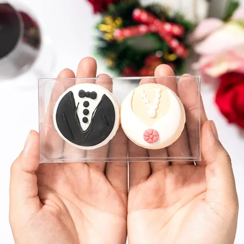 Vista 19 de RomanticBaking Paquete de 37 Cajas de Macarons de 4.17" x 2.16" x 1.37" para 2 Brownies Oreo Cubiertos de Chocolate Trufa Golosina Cajas