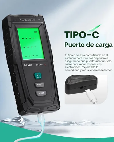 Vista 7 de ERICKHILL 3 en 1 Detector EMF, recargable EF, RF, MF, WiFi, 5G Detector