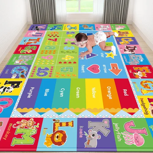 Vista 8 de Alfombra infantil para sala de juegos, alfombra educativa ABC, alfombra suave antideslizante para bebé, alfombra de juego para bebé, alfombra
