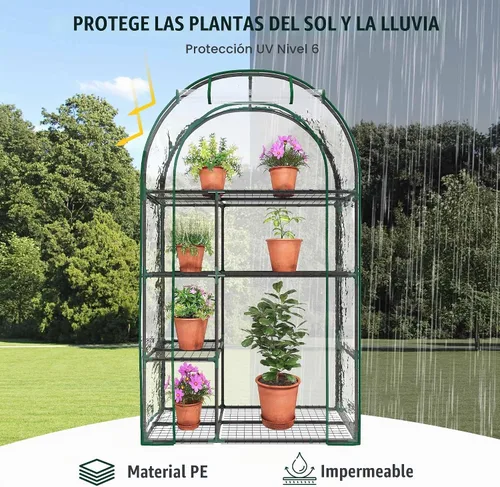 Vista 4 de Mini invernadero de 4 niveles para exteriores