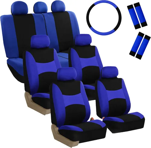 Vista 16 de FH Group FB030217 - Juego de fundas de asiento de tela ligera y transpirable, compatible con bolsa de aire y divisiones. Se adapta a la mayoría