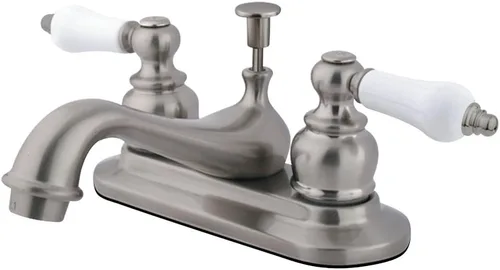 Vista 9 de Kingston Brass KB606PL Restoration - Grifo de baño tipo centerset de 4 pulgadas, cobre antiguo