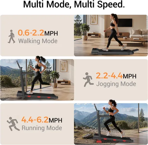 Vista 11 de LONTEK 15% Incline Walking Pad Treadmill with Handles, Treadmills for Home