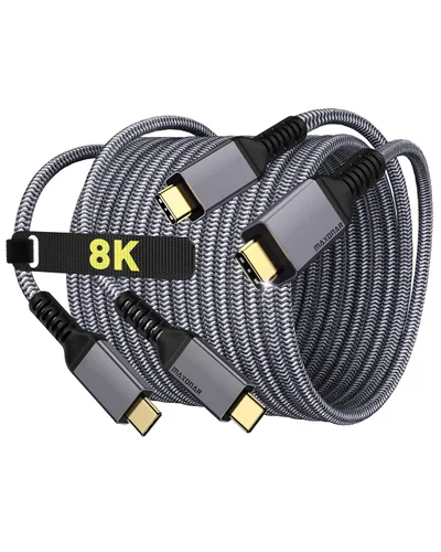 Vista 10 de Maxonar Cable Thunderbolt 5 de 1 pie de 80 Gbps, aumento de ancho de banda de hasta 120 Gbps, potencia de 240 W, pantalla dual de 8 K, compatible