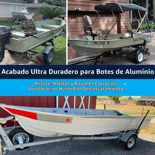 Vista 2 de TotalBoat Pintura de aluminio para lanchas, barcos bajos, botes, botes anfibios, barcos Jon y pontones (Verde Ejército, Quart)