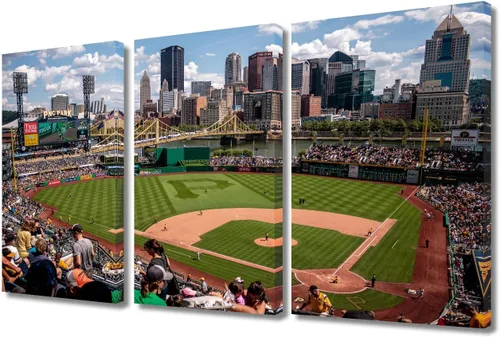 Vista 109 de TUMOVO Arte de pared en lienzo para estadio deportivo, arte de pared de campo Wrigley en Chicago, pinturas de Chicago, impresiones sobre lienzo