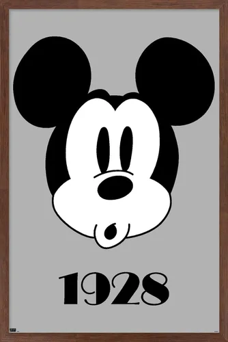 Vista 17 de Trends International Disney Mickey Mouse - Póster de pared con diseño de cara, 22.4 pulgadas de largo x 14.7 pulgadas, versión enmarcada en madera