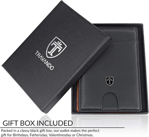 Vista 6 de TRAVANDO Money Clip Wallet Atlanta Mens Front Pocket Slim RFID Blocking - Credit Card Holder - Mini Bifold