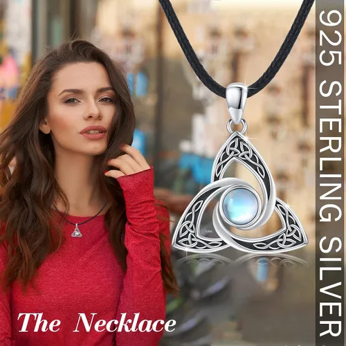 Vista 4 de TUGHRA S925 Sterling Silver Pendant Necklaces for Women Moonstone Necklaces Dainty Moonstone Necklace Jewelry Gifts for Her Women Teen Girls