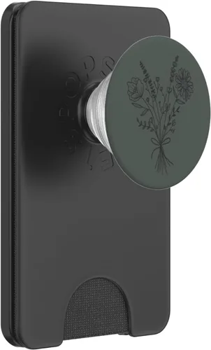 Vista 7 de PopSockets PopSockets intercambiables con diseño de flores silvestres color verde medianoche