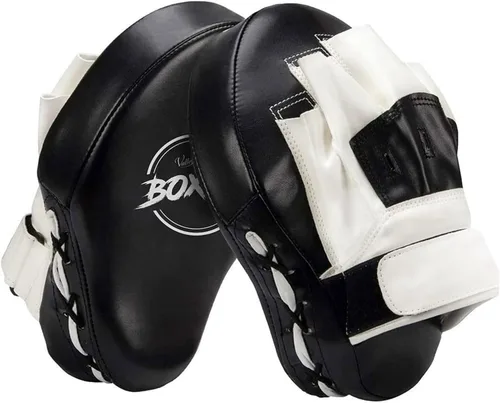 Vista 10 de Valleycomfy - Manoplas de boxeo curvadas de piel sintética para entrenamiento Leatherette Training Hand Pads,Ideal for Karate, Muay Thai Kick