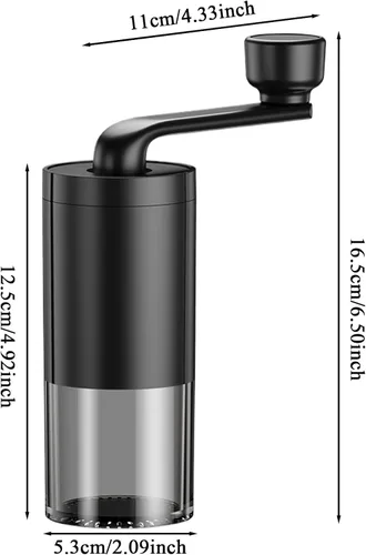 Vista 7 de Molinillo manual de fresas de café – Molinillo de expresos de mano, molinillo de café de viaje, molinillos de café de manivela compacta, herramienta