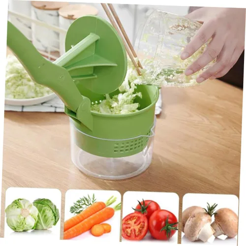 Vista 7 de Hemoton Exprimidor de verduras con exprimidor de verduras Cojines para sala de estar Exprimidor manual de ensalada fructífera Secador de frutas