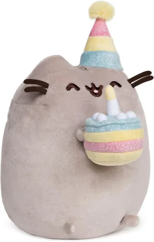 Vista 2 de GUND Pusheen - Gato de peluche de pastel de cumpleaños, 9.5 pulgadas