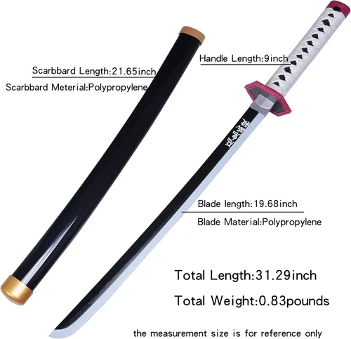 Vista 37 de ziqing Espada para cosplay de Demon Slayer hecha a mano, Katana de 31 pulgadas con múltiples estilos para elegir