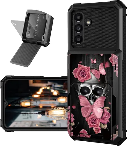 Vista 32 de Funda tipo cartera para Samsung Galaxy A54 5G con ranura para tarjetero, funda con tapa híbrida de doble capa, resistente, a prueba de golpes, funda