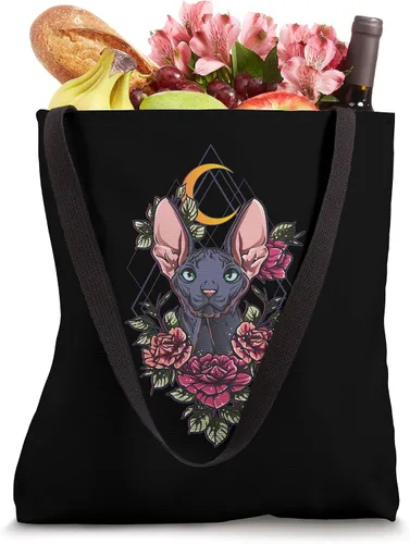 Vista 4 de Aesthetic Sphynx Cat Beautiful Sphynx Kitten Roses Bolsa de mano