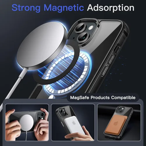 Vista 3 de JETech Funda magnética para iPhone 15, color negro