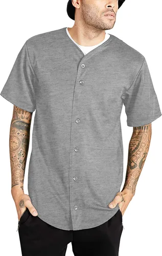Vista 37 de Hat and Beyond camiseta de béisbol para hombre con botones hipster hip hop