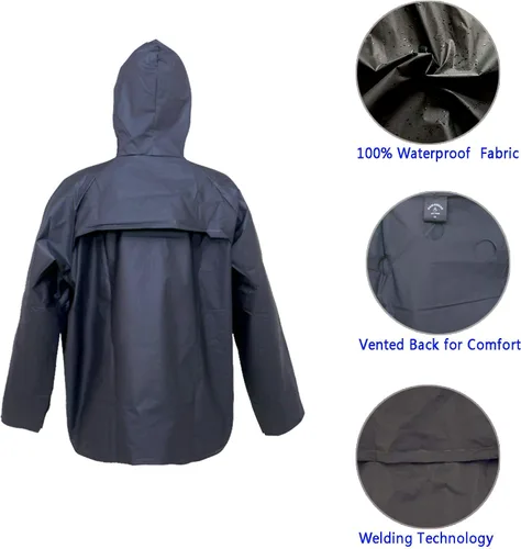 Vista 3 de Ultra-Lite Rain Suit for Men Women Waterproof Protective Rain Coat with Pants 2 Pieces Rain Gear