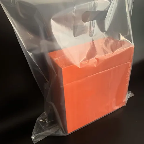 Vista 3 de Paquete de 100 bolsas de compras de plástico transparente de 15 x 18 pulgadas con asas, bolsas de plástico transparente para mercancía – Bolsas