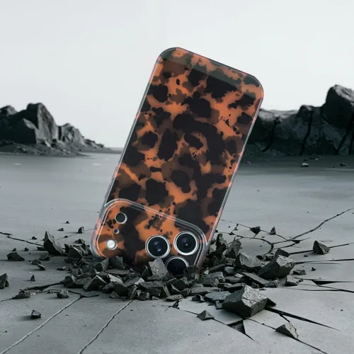Vista 7 de Funda para iPhone 17 Pro, cubierta delgada de TPU con diseño de caparazón de tortuga ligera para mujeres, soporte para teléfono con protección Carey