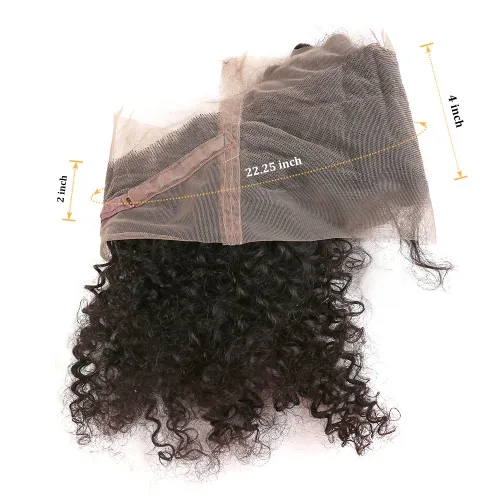 Vista 6 de Cabello humano de lujo para celebridades con cierre frontal de encaje 360, cabello natural prearrancado con abuelitos (10 pulgadas, negro natural)