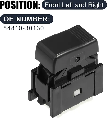 Vista 2 de X AUTOHAUX 84810-30130 Interruptor de ventana eléctrica de coche delantero de repuesto negro para Toyota 4Runner 2.4L 3.0L 1985-1989 para Toyota