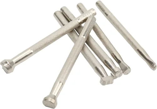 Vista 9 de 6 Pcs Leather Stamping Tools Set, Stainless Steel Leather Stamp Punch, Professional Leather Crafting Tools with Flat Bottom for Accurate Printing
