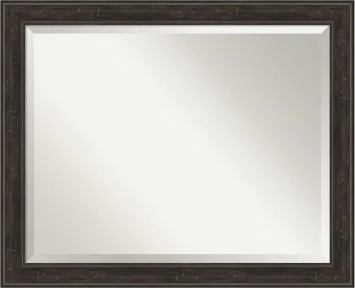 Vista 34 de Amanti Art Espejo de baño marrón para sobre lavabo, espejo rectangular de 24x20 Caleb Brown para tocador, marco rústico pequeño de estilo campestre