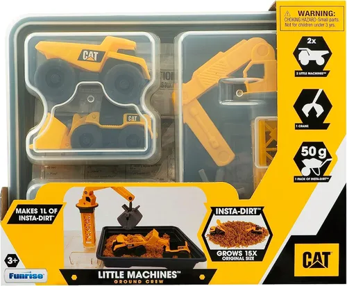 Vista 2 de CatToysOfficial, Juego de Vehículos CAT Little Machines Ground Crew con Insta-Dirt, juguetes sensoriales para niños a partir de 3 años