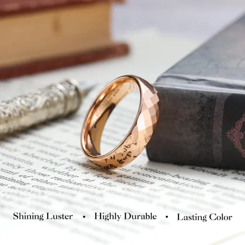 Vista 3 de King Will Anillo de boda de carburo de tungsteno para hombres y mujeres, anillo de promesa para pareja de 0.079 pulgadas, 0.176 pulgadas